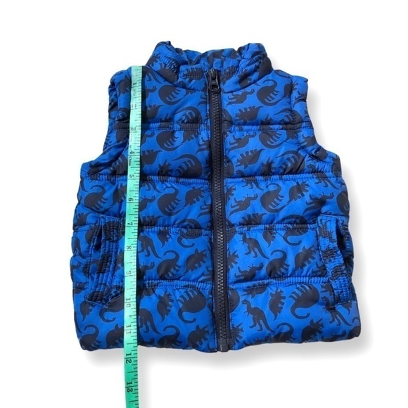 ⭐️ 5 for $25 Little Rebel Athletic Blue Black Dinosaur Puffer Vest 9-12 - Picture 10 of 10